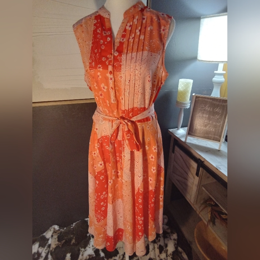 Nanette Lepore Orange and Coral Floral Maxi Dress